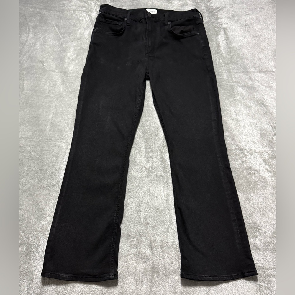 Citizens of Humanity Isola Straight Crop Womens 29 Black Denim Stretch